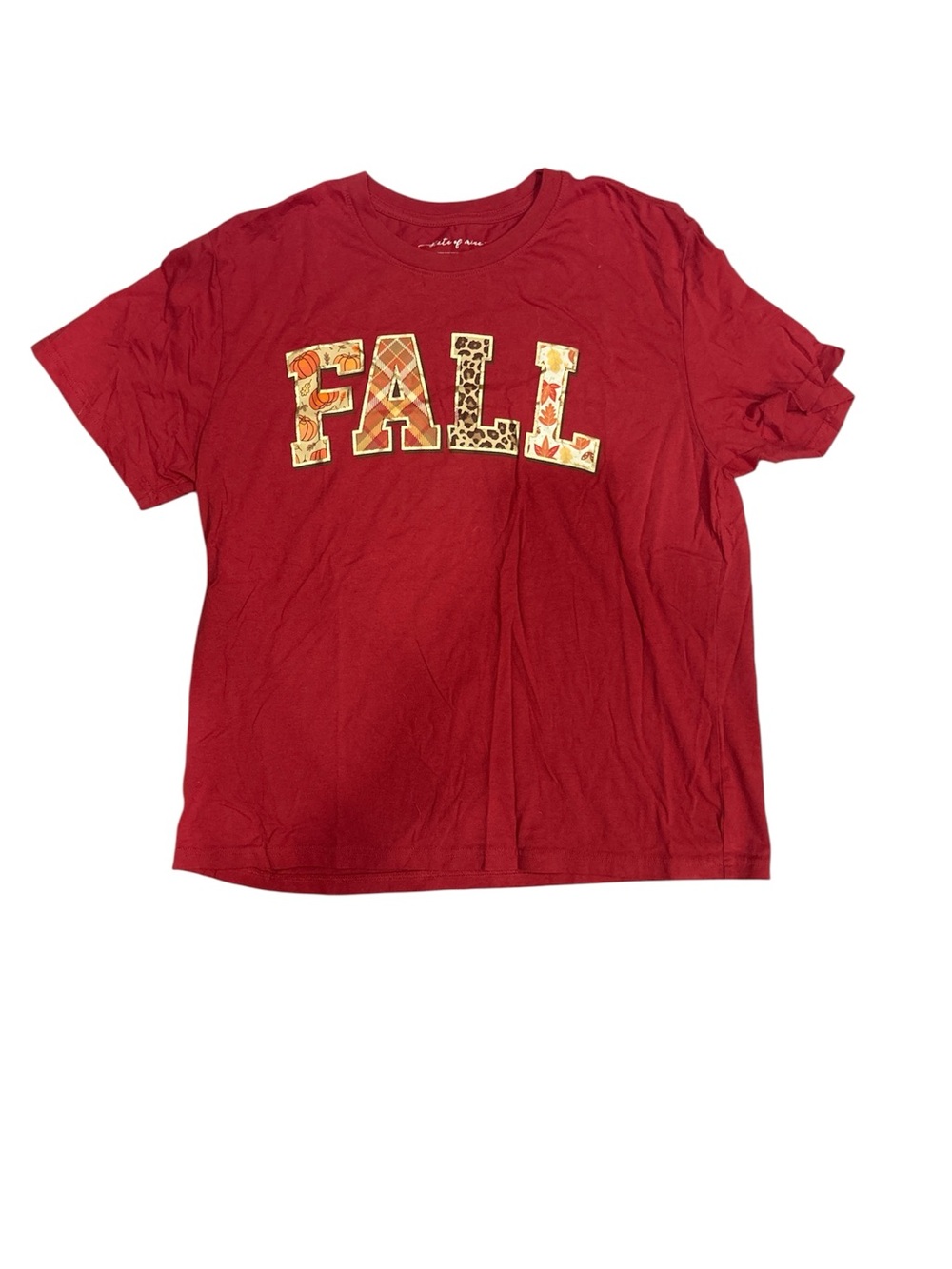 Women’s Red 'FALL' Graphic Tee